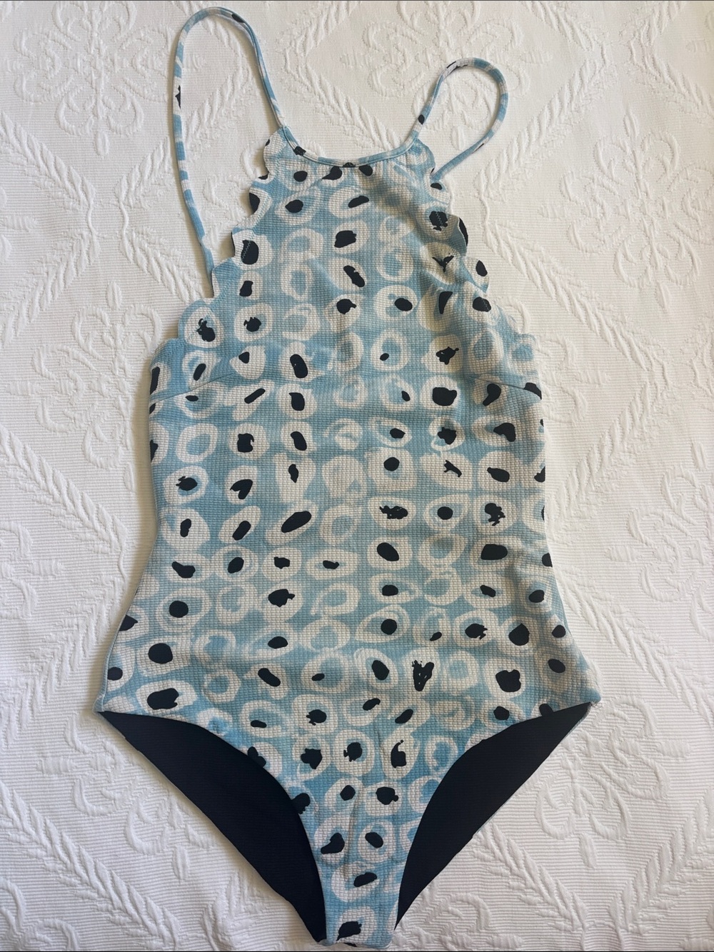 Marysia Swim Light Blue and Black Abstract Print One-Piece Swimsuit